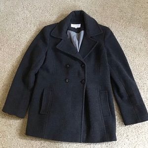 Calvin Klein Dark Gray Wool Peacoat